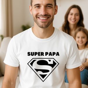 T-shirt personnalisé homme Super Papa – Héros du quotidien