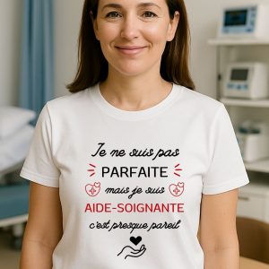 T-Shirt Aide-Soignante Femme | Cadeau Humour et Fierté