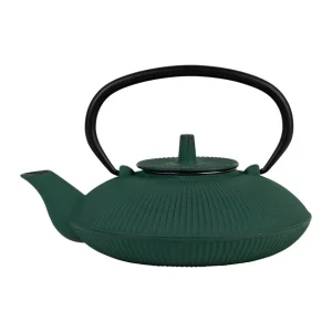 Théière Plate avec Filtre Brin Vert 70 cl en fonte et inox, Yliades