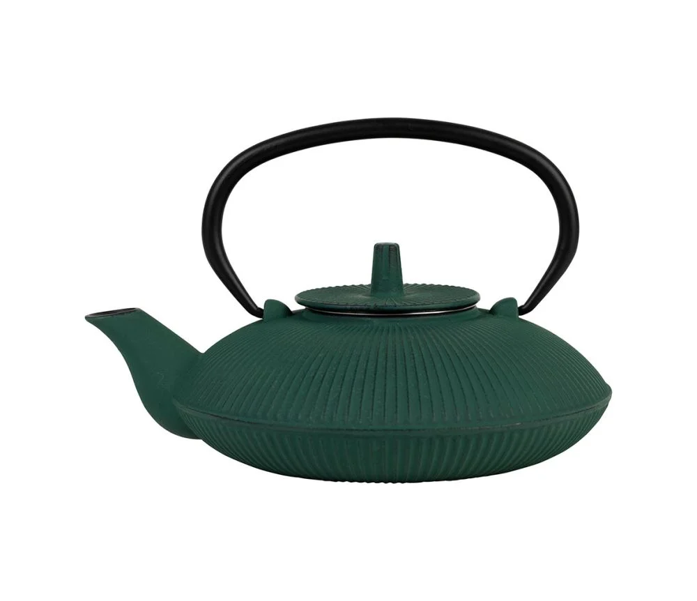 Théière Plate avec Filtre Brin Vert 70 cl en fonte et inox, Yliades