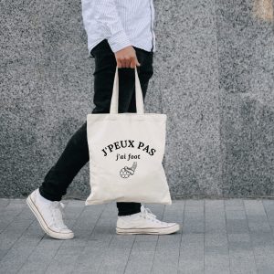 Tote bag homme – J&rsquo;peux pas j&rsquo;ai foot