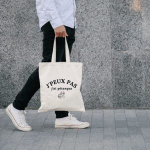 Tote bag homme – J&rsquo;peux pas j&rsquo;ai pétanque