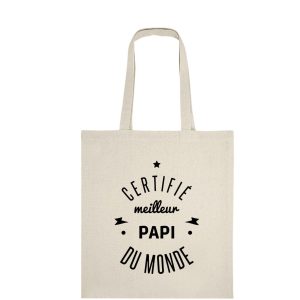 Tote bag certifié meilleur papi du monde