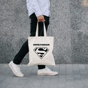 Tote bag super parrain superman