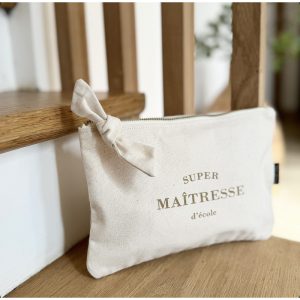 Trousse écru | « Super maitresse d&rsquo;école »