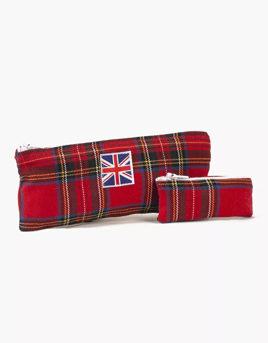 Mini trousse Talia pour poupée à carreaux Tartan rouge – Image 2