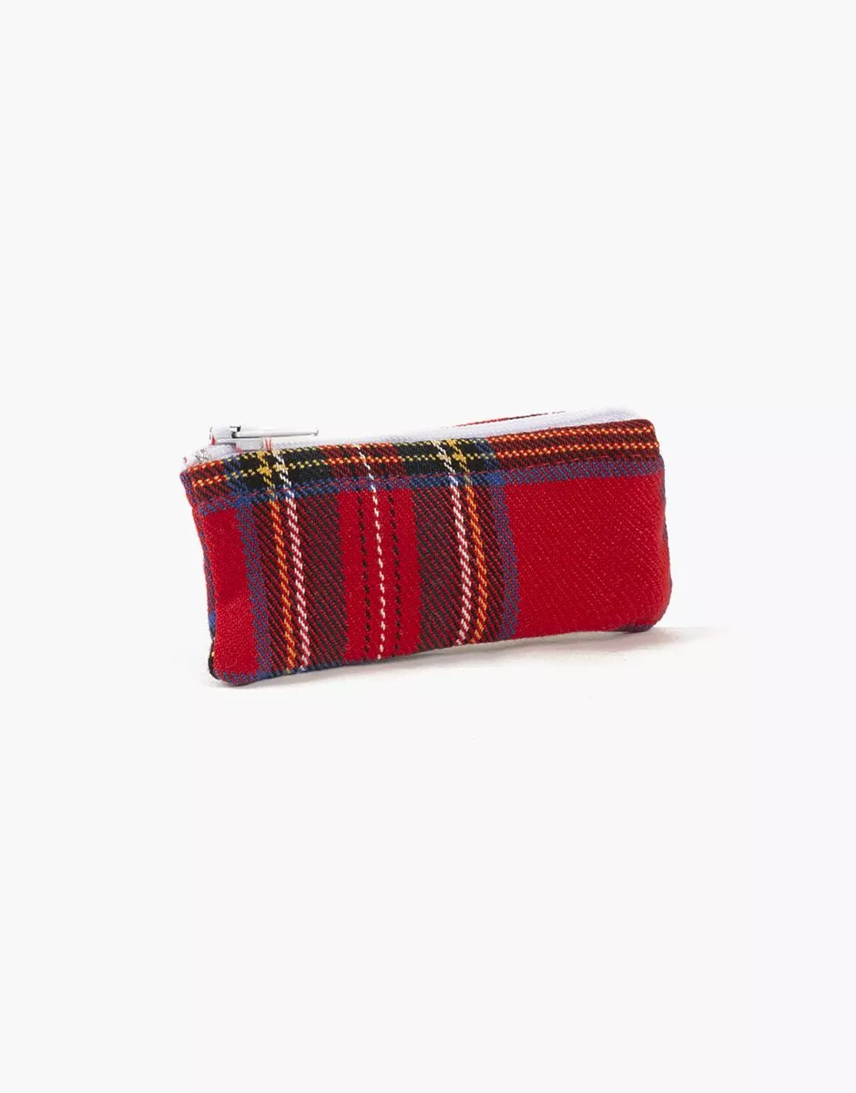 Mini trousse Talia pour poupée à carreaux Tartan rouge