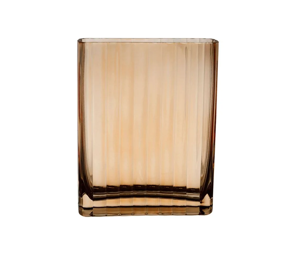 Vase Aurore Ambre en verre, Yliades